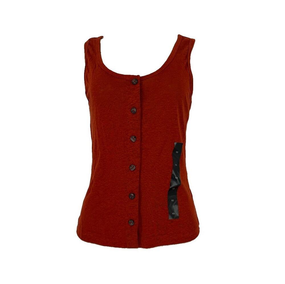 NEW Banana Republic Factory Linen Blend Button Front Tank Top Women's XS W1